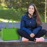 Bolso de Fieltro Grueso Resistente al Desgaste con Asa Reforzada Antidesgarro para Llevar Aperitivos, Libros, Artículos Personales, Compras