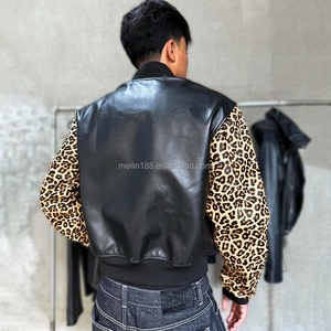 Veste de moto en cuir sur mesure du fabricant, motif léopard, coupe carrée courte, en cuir PU lourd de haute qualité - Product Image 2