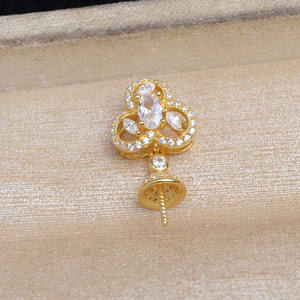 Pendentif en argent S925 avec zircon, accessoire de bricolage pour bijoux en perles, feuille de trèfle de 10 à 12 mm, tête enveloppée, JG5986, plaqué, emballage en sachet - Product Image 3