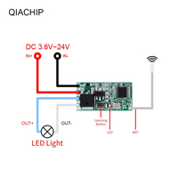 Interrupteur à distance sans fil 433 MHz DC 3,6 V-24 V, module émetteur RF 1 canal, récepteur relais 433,92 MHz, kit de commande de lumière LED