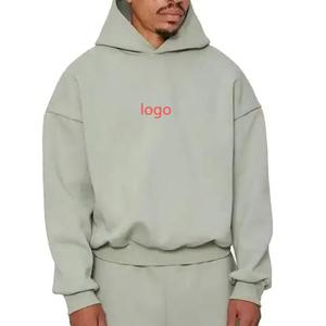 Vente en gros de sweats à capuche molletonnés unisexes pulls à capuche CVC sweats à capuche unis en 60 coton et 40 polyester - Product Image 1