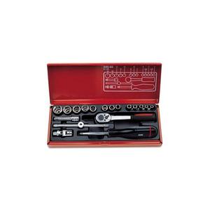 USAG - U06130007 Assortiment dans boîte en tôle d'acier avec cliquet 1/4 ''(17 pcs.) -ENSEMBLES DE CLIQUET ET DE DOUILLES EAN 8010239082175 1/4" - Product Image 1