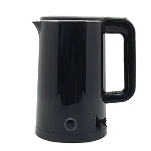 Fashionable electric kettle double wall kettle 1.8L black kettle electric cordless base for home use