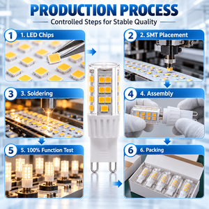 Bombillas LED G9 de 3W, 300-350LM, DC 10-30V, Amplio Rango de Voltaje, Ángulo de Haz de 360 Grados, 39 LED SMD 2835, G9-CR4-3W - Product Image 6