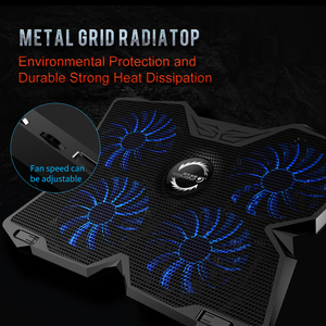 COOLCOLD 4 Người Hâm Mộ Với Ánh Sáng LED USB Máy Tính Xách Tay Điện Làm Mát Pad, 17 Inch Chơi Game Máy Tính Xách Tay Tấm Làm Mát - Product Image 6