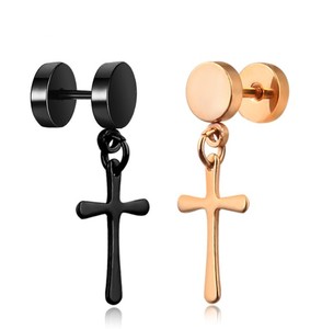 Boucles <span class=keywords><strong>d</strong></span>'oreilles pour hommes avec croix - Product Image 1