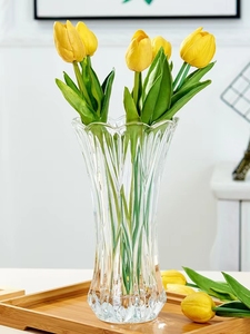 <span class=keywords><strong>Vase</strong></span> en verre cristal transparent pour fleurs, support de collection décoratif grand <span class=keywords><strong>vase</strong></span> durable en verre gaufré support de fleurs - Product Image 6