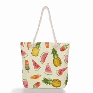 Sac fourre-tout promotionnel OEM de créateur, recyclable, avec fermeture éclair, portable, pour la plage et le shopping, avec poignée en corde - Product Image 2