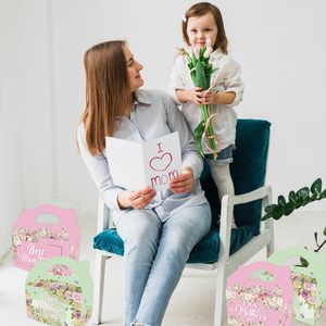 Boîtes à dragées florales pour la Fête des Mères, Sacs de friandises pour la Meilleure Maman, Boîtes à bonbons pour la fête des Mères, Sacs à bonbons pour la fête des Mères avec motif floral 'Je t'aime Maman' - Product Image 5