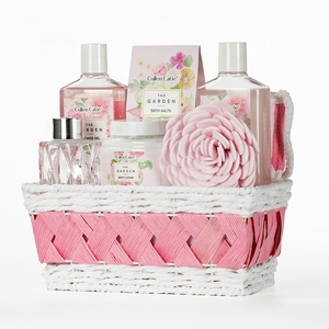 Cesta de Spa para el cuidado personal con aroma a rosa, OEM ODM y juego de regalo, planta personalizada, venta al por mayor, sal de baño corporal, embalaje exquisito - Product Image 5