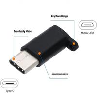 Adaptador USB Tipo C, Convertidor de USB-C Macho a Micro USB Hembra, Conector de Cable para Android con Llavero