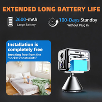 Caméra de sécurité domestique intelligente, caméra intérieure Wifi 4G sans fil, CCTV audio, batterie de 8 heures, stockage sur le cloud, stockage sur carte SD, aimant magnétique, mini caméra