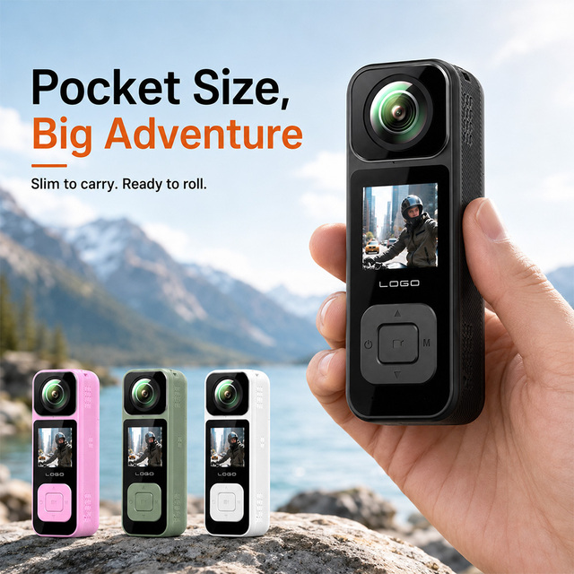 Tiny 4K Action Camera with WiFi EIS and Dual Lens for Body Wearable Recording and Outdoor Activities