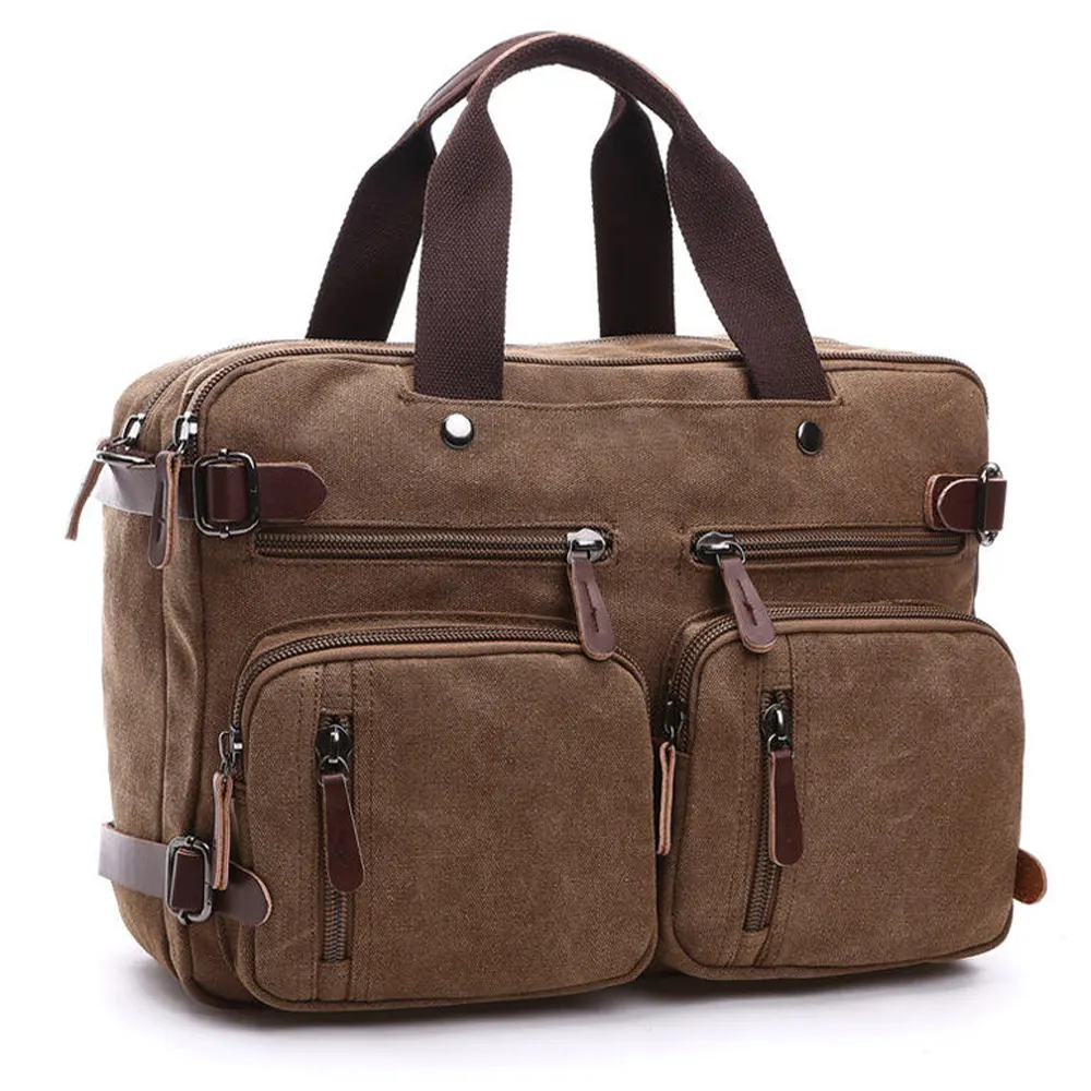 messenger bag durable canvas cotton tote messenger satchel bag vintage canvas shoulder bag for man solid color