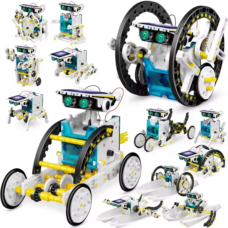 Lắp ráp giáo dục 13-in-1 gốc năng lượng mặt trời Robot Kit đồ chơi tự làm xây dựng khoa học gốc năng lượng mặt trời Robot Kit năng lượng mặt trời Robot đồ chơi