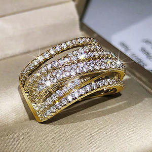 Bague Cocktail Q100 en Argent 925 avec Cristaux et Strass Sertis Pavé, Bijou de Soirée pour Femme - Product Image 2