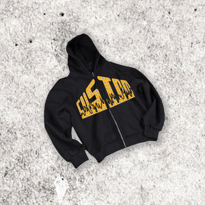 Logo personnalisé imprimé brodé solide 420 grammes sweats à capuche zippés haute qualité coton lourd style à la mode surdimensionné - Product Image 1