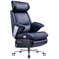Chaise de bureau exécutive ergonomique traditionnelle moderne JORI JP200-2 en cuir véritable, pivotante, réglable en hauteur, avec mousse haute densité