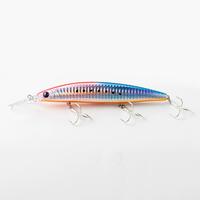Leurre de pêche imprimé 155 mm 30 g, type Minnow, pour pêche en eau profonde, leurre dur artificiel coulant pour eau salée, avec hameçons ABS pour poissons d'eau douce