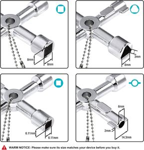 ประแจเหล็กอเนกประสงค์ 4 ทาง สำหรับซ่อมวาล์ว ก๊อกน้ำ และก๊อกจ่ายน้ำ - Product Image 2