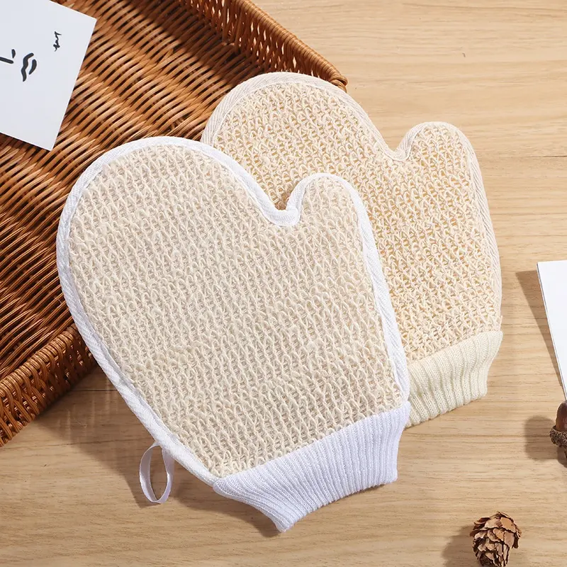 Eco Friendly Natural Exfoliating Loofah Back Body Scrubber Bath Sponge Shower Sisal Hemp Glove Spa to Clean Skin Back Deeply