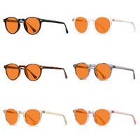 Gafas de Sol Unisex con Montura Óptica TR90 Clásica al por Mayor, Lentes Amarillas, Rojas y Naranjas, Diseño Personalizado, Anti Luz Azul