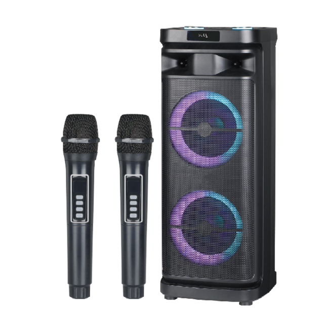 Portable Outdoor Bluetooth Speaker, square Dance Performance KTV, Party Home Speaker with Dual Wireless Microphones