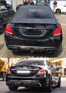 Diffuseur arrière en fibre de carbone style BB W205 C63, lèvre de pare-chocs arrière pour Mercedes Benz Classe <span class=keywords><strong>C</strong></span> C63 <span class=keywords><strong>4</strong></span> portes 2014-2021 - Product Image 3