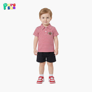 Популярный комплект детской одежды Puresun: футболка-поло с вышивкой и шорты, хлопок, для мальчиков - Product Image 2