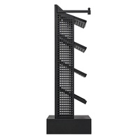 Présentoir Commercial Métallique pour Parapluies, 4 Niveaux, Plateaux Inclinés, sur Roulettes, pour Magasin de Détail et Entrée de Centre Commercial