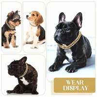 Collier pour chien en alliage massif de 12 mm de large, style cubain, accessoires de mode de luxe, écologique, réglable
