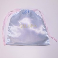 Sac de rangement personnalisé en satin de soie biodégradable avec cordon de serrage, anti-poussière, pour bijoux, perruques, chaussures