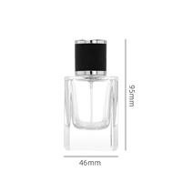 Botella de Perfume Cuadrada de Vidrio Mate Transparente de Lujo al por Mayor, 30ml 50ml 100ml, Embalaje Personalizable, Funda de Cuero de Alta Calidad