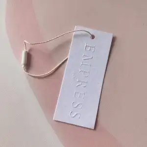 Luxury Custom Logo Clothing Hang Tags Uncoated Paper Embossed Swing Tag Clothes Label Special Paper Hang Tags