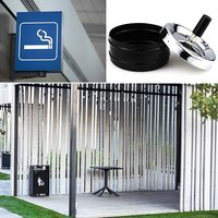 Cendrier Rond Classique en Verre Thermorésistant, Acier Inoxydable et Céramique – Idéal pour la Maison, le Bar, l'Extérieur – Logo Personnalisé Gravé