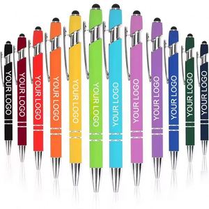 Cadeaux d'affaires promotionnels, stylo à bille personnalisé avec logo imprimé, corps en caoutchouc, stylo à bille de haute qualité, stylo à bille de luxe - Product Image 1