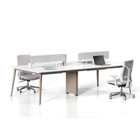 Bureau modulaire en bois moderne de haute qualité pour 4 personnes, poste de travail portable pour hôtel, en promotion directe usine