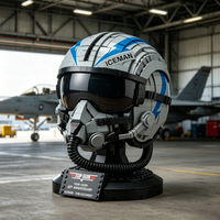 Briques en plastique écologiques pour modèles d'aviation, casque de pilote, jouet de construction, ensemble de construction créatif, décoration de bureau