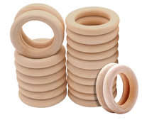 Unpainted Smooth Natural Wood Rings for Craft DIY Macrame Pendant Connectors Unfinished Wooden Circles for Rustic Wall Hanging