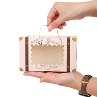 Boîte à valise en carton rigide faite à la main, épaisseur 2 mm, fermeture magnétique, poignée, emballage alimentaire pour chocolat, fenêtre transparente