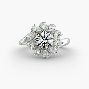 Élégante bague Halo attrayante avec un design de bijoux fins en moissanite et des détails luxueux pour un attrait classique. - Product Image 5