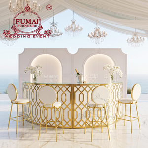 Muebles de Acero Inoxidable, Barra Redonda Dorada, Barra Semicircular para Cafetería - Product Image 3