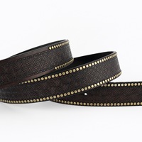 Western Cowboy-Gürtel, Große Schnalle, Trendiger Vintage-Stil, Jugendlich, Retro, Herren Punk Geprägter Ledergürtel