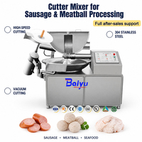 Machine à découper la viande commerciale Baiyu, coupe-viande automatique à grande vitesse en acier inoxydable, pour la préparation de saucisses et de boulettes de viande, 3/6