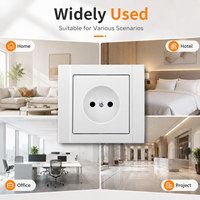 Prise murale électrique moderne blanche 1 poste, type C européen compatible, 2 broches, pour maison, hôtel, bureau (vente en gros)