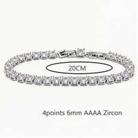 OEM ODM Bracelet Tennis Riviera Iced Out avec Zircon Cubique de 6mm, Sertissage Rond à 4 Griffes, Bijoux et Accessoires de Mode pour Femme