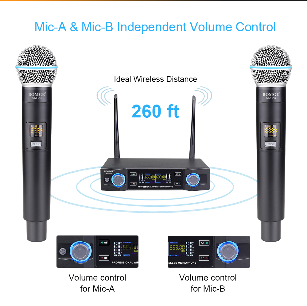 ワイヤレスマイクシステム プロフェッショナル UHF 4CH カラオケ