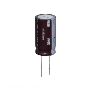 Condensateur à traversée de trou 220 µF, Distributeur agréé, CAP ALUM 220UF 20% 200V RADIAL UPW2D221MRD6 - Product Image 1