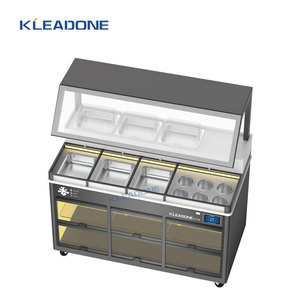 Kleadone thương mại thép không gỉ gia vị giao diện điều khiển Bảng đôi-nhiệt độ trái cây lạnh hiển thị cho salad Bar - Product Image 1