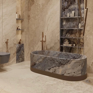 Baignoire en <span class=keywords><strong>marbre</strong></span> personnalisée, pierre naturelle solide, écologique, durable, unité de salle de bain pour usage extérieur en villa, pierre - Product Image 4